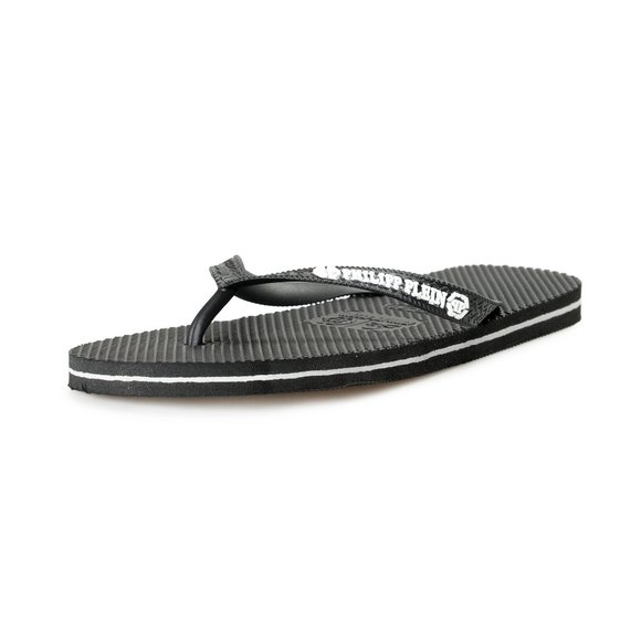 Philipp Plein Black/Black Rubber Logo Print Flip Flops Shoes main image 8